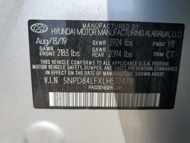 2020 HYUNDAI ELANTRA SEL  