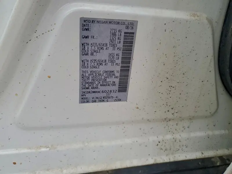 2017 NISSAN PATHFINDER S  