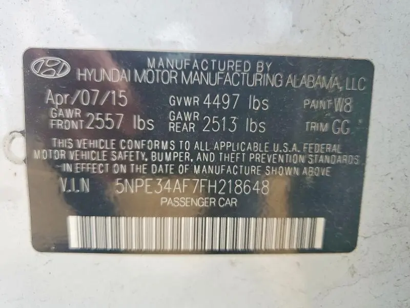 2015 HYUNDAI SONATA SPORT  