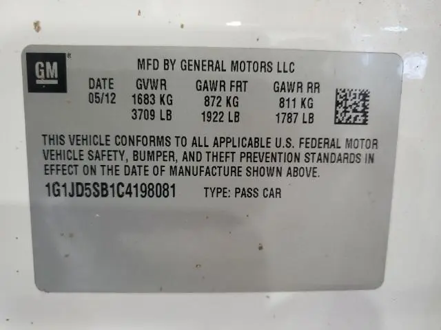 2012 CHEVROLET SONIC LT  