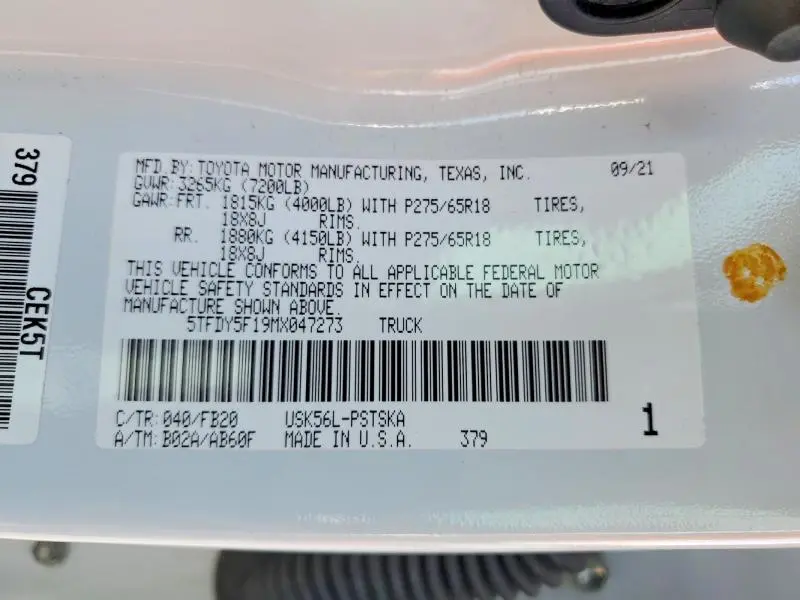 2021 TOYOTA TUNDRA SR5  