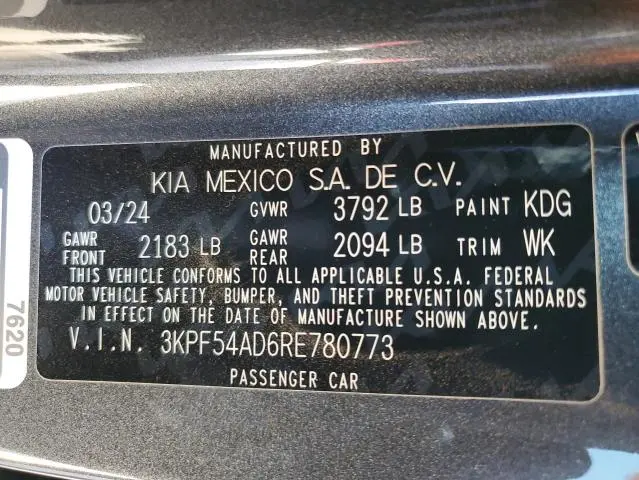 2024 KIA FORTE GT LINE  