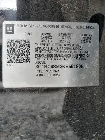 2019 CHEVROLET CRUZE LS  