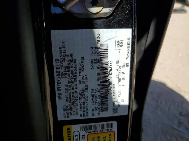 2015 FORD FUSION SE  
