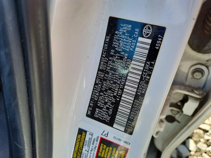 2012 TOYOTA CAMRY SE  