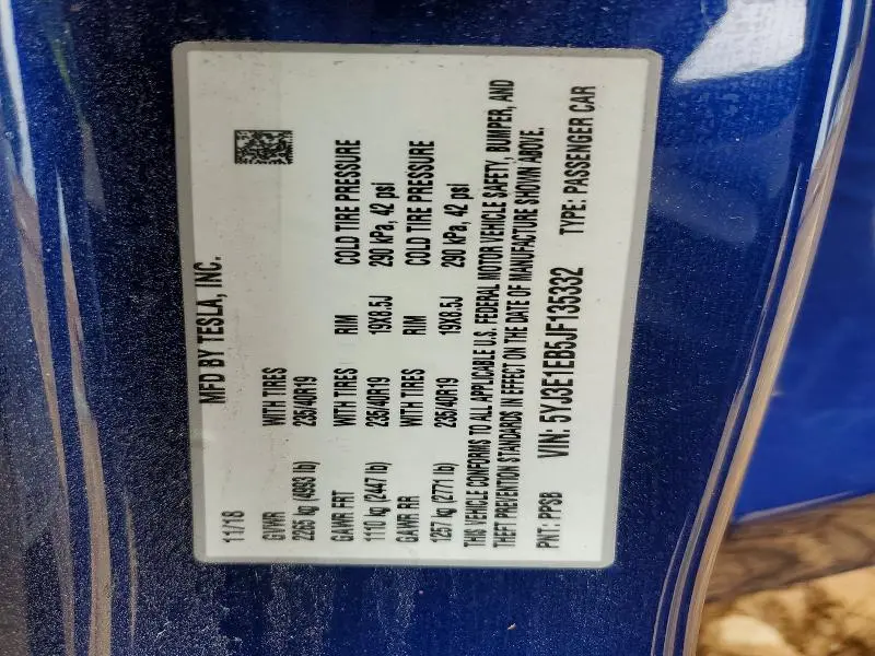 2018 TESLA MODEL 3   