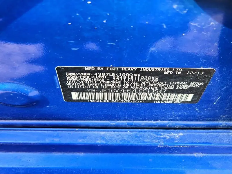 2014 SUBARU IMPREZA WRX  
