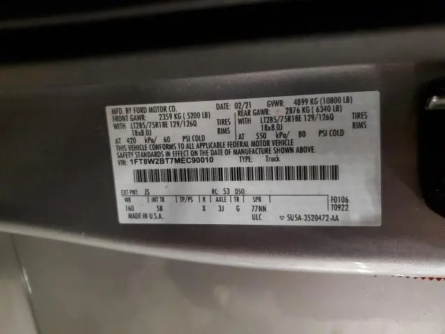 2021 FORD F250 SUPER DUTY  