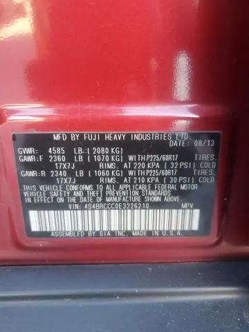 2014 SUBARU OUTBACK 2.5I PREMIUM  