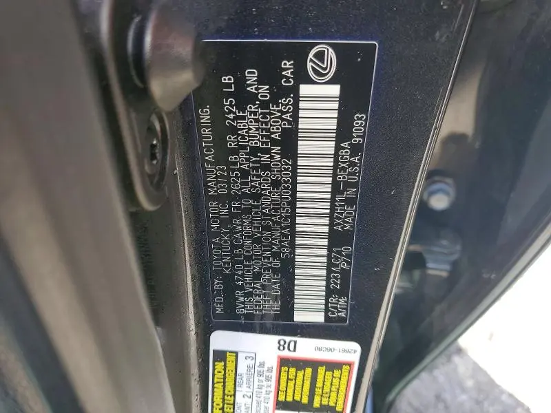 2023 LEXUS ES 300H BASE  