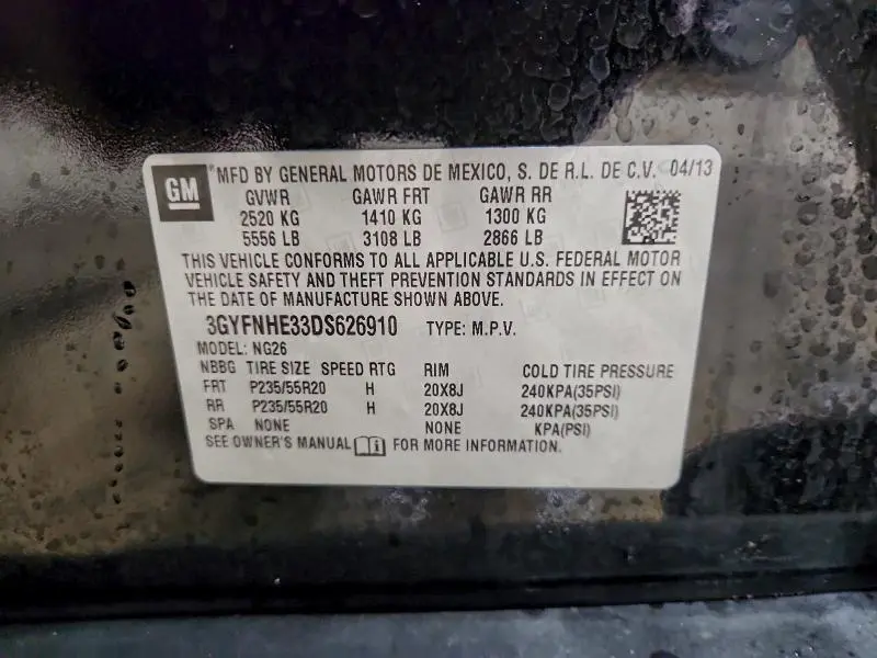 2013 CADILLAC SRX PERFORMANCE COLLECTION  