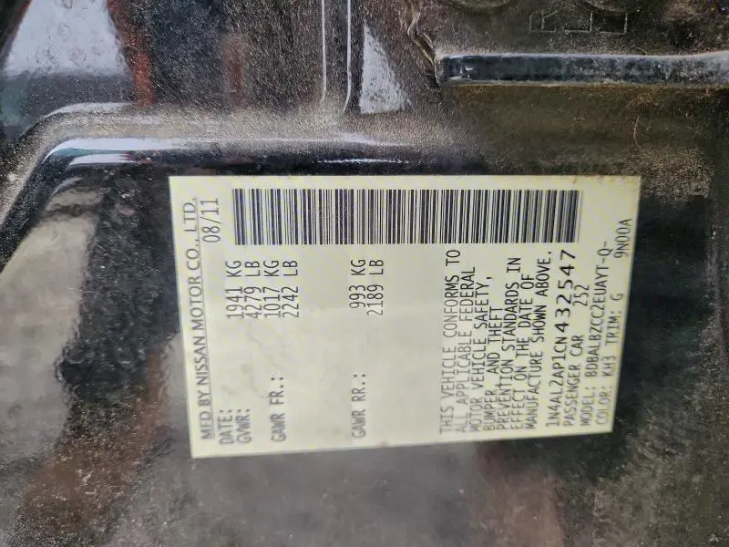 2012 NISSAN ALTIMA BASE  