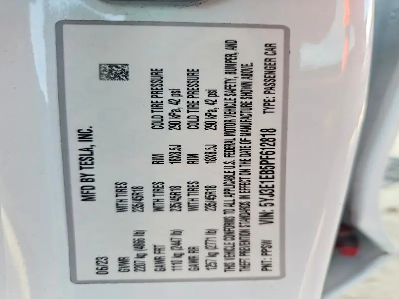 2023 TESLA MODEL 3   