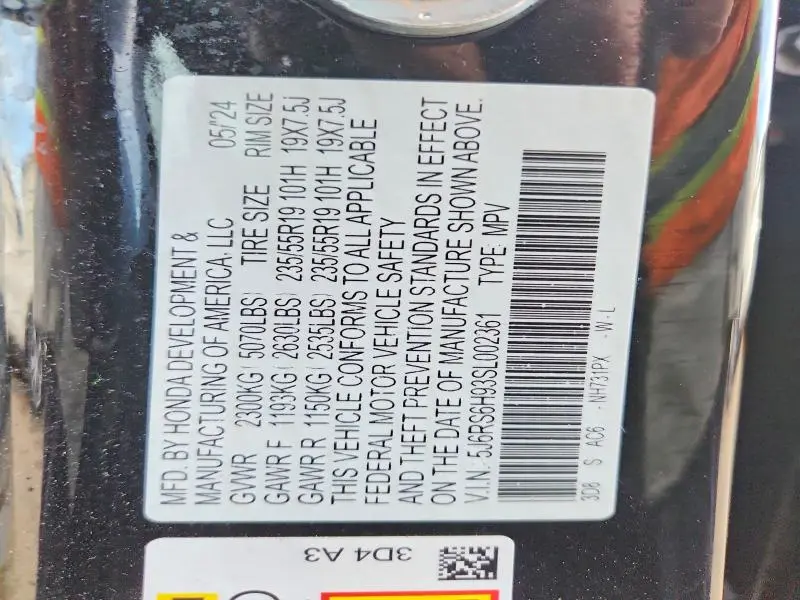2025 HONDA CR-V SPORT TOURING  