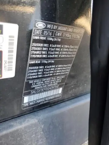 2016 LAND ROVER RANGE ROVER AUTOBIOGRAPHY  