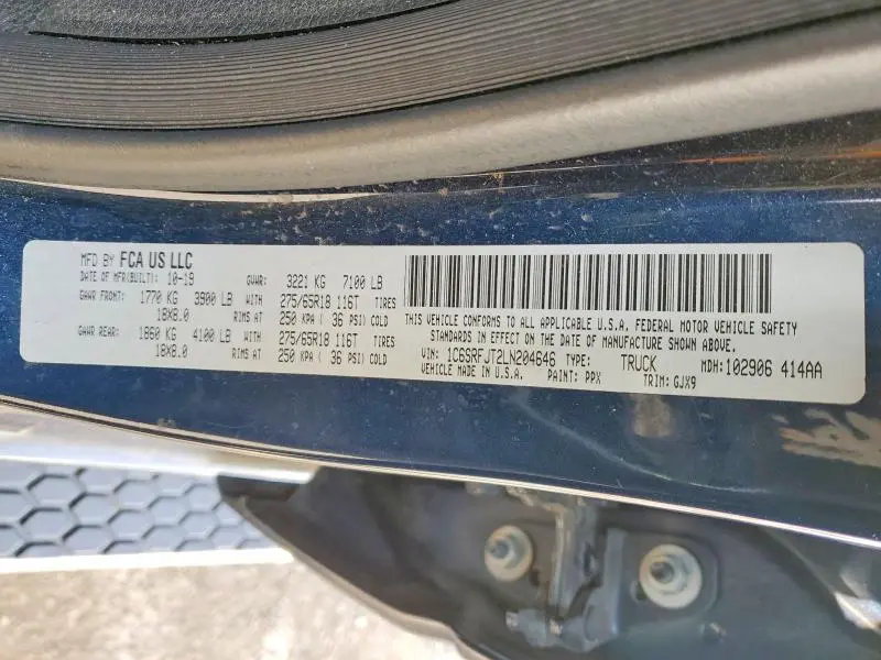 2020 RAM 1500 LARAMIE  