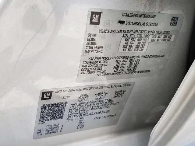 2020 GMC SIERRA K1500 SLT  