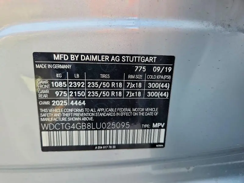 2020 MERCEDES-BENZ GLA 250 4MATIC  