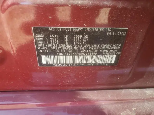 2017 SUBARU LEGACY 2.5I PREMIUM  