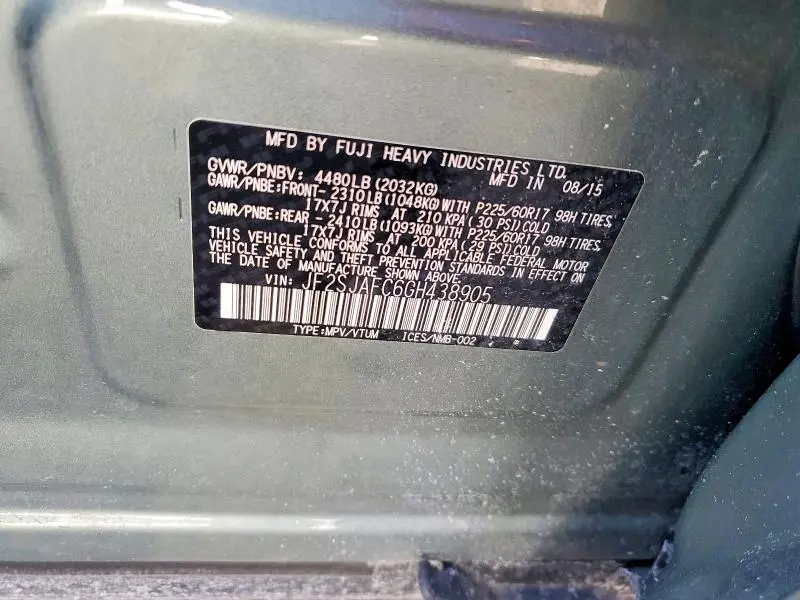 2016 SUBARU FORESTER 2.5I PREMIUM  