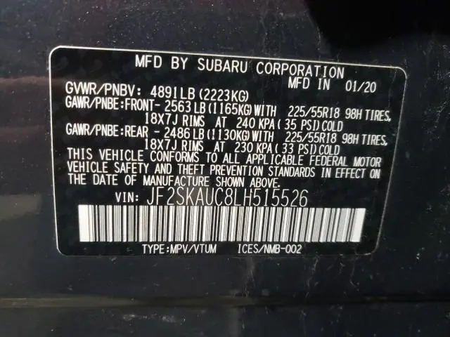 2020 SUBARU FORESTER LIMITED