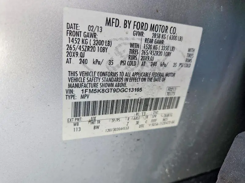 2013 FORD EXPLORER SPORT  