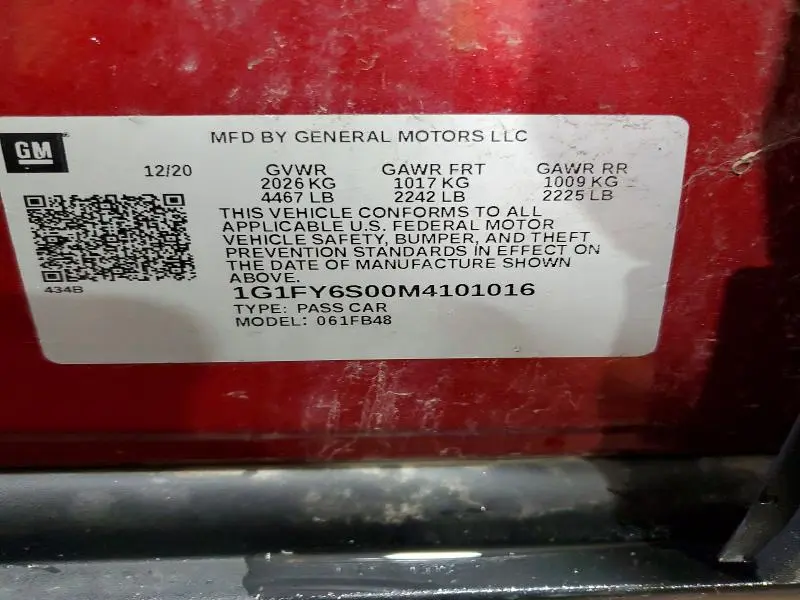 2021 CHEVROLET BOLT EV LT  