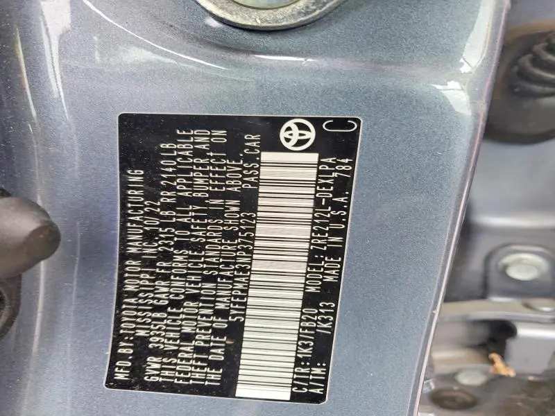 2022 TOYOTA COROLLA LE  