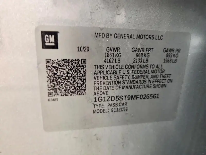 2021 CHEVROLET MALIBU LT  