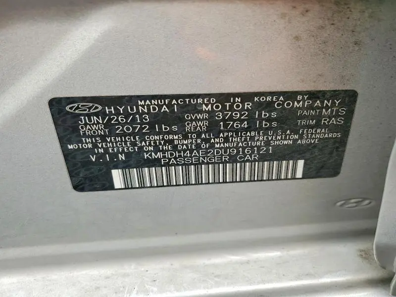 2013 HYUNDAI ELANTRA LIMITED  