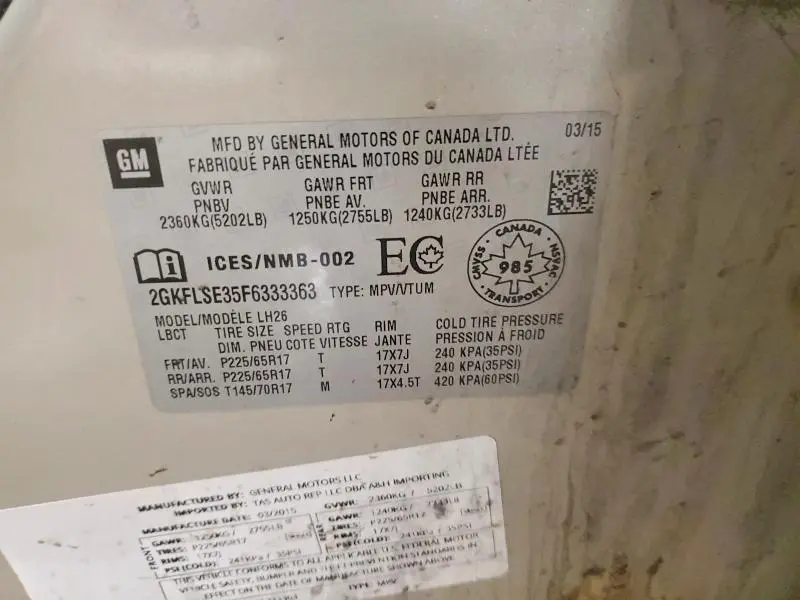 2015 GMC TERRAIN SLT  