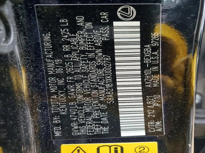 2019 LEXUS ES 300H LUXURY  