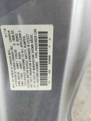 2018 HONDA CIVIC TOURING  