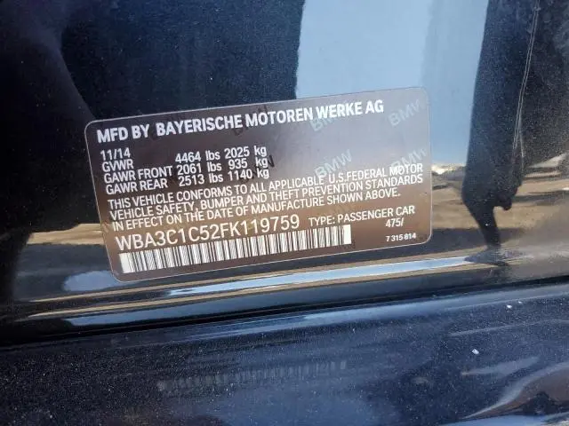 2015 BMW 328 I SULEV  