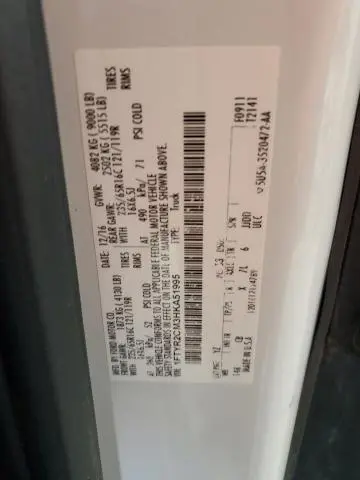 2017 FORD TRANSIT T-250  