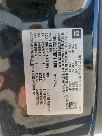 2013 CHEVROLET SUBURBAN C1500 LT  