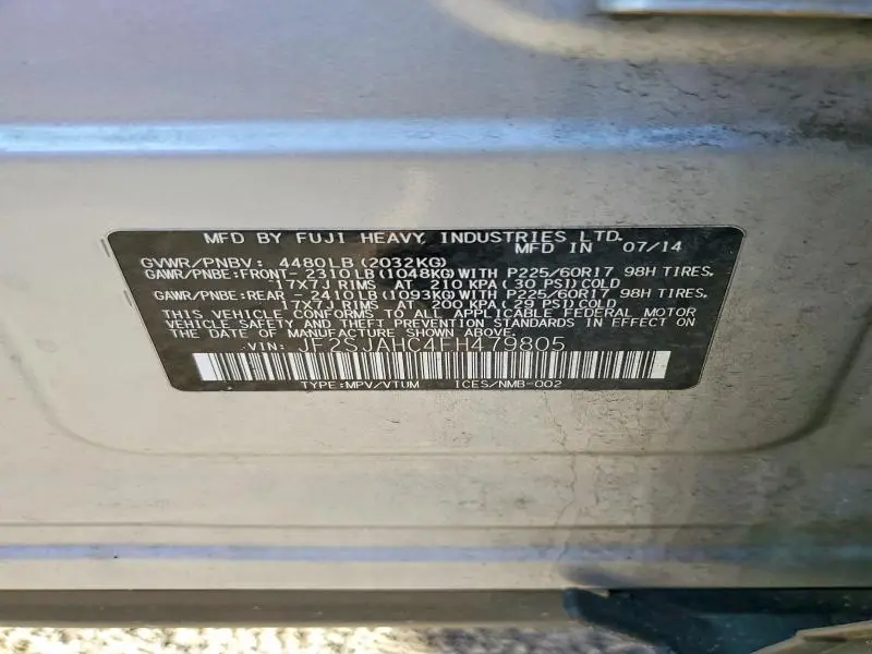 2015 SUBARU FORESTER 2.5I LIMITED  