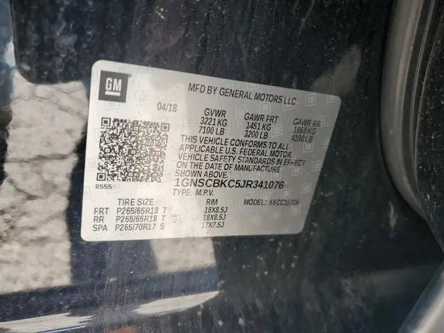 2018 CHEVROLET TAHOE C1500 LT  