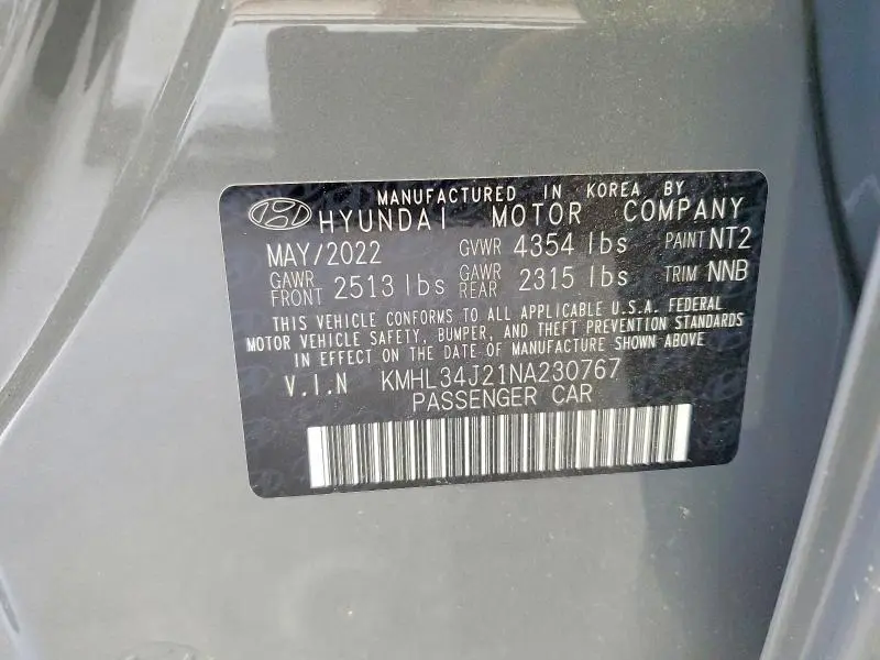 2022 HYUNDAI SONATA LIMITED  