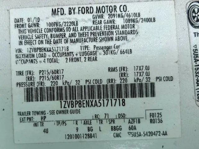 2010 FORD MUSTANG   