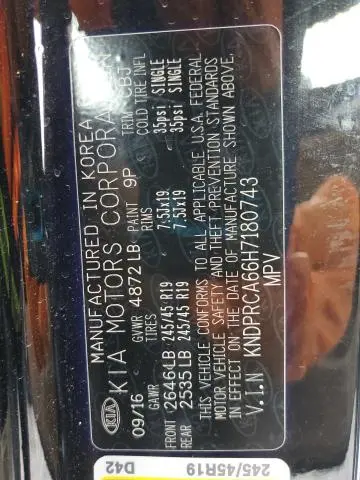 2017 KIA SPORTAGE SX  