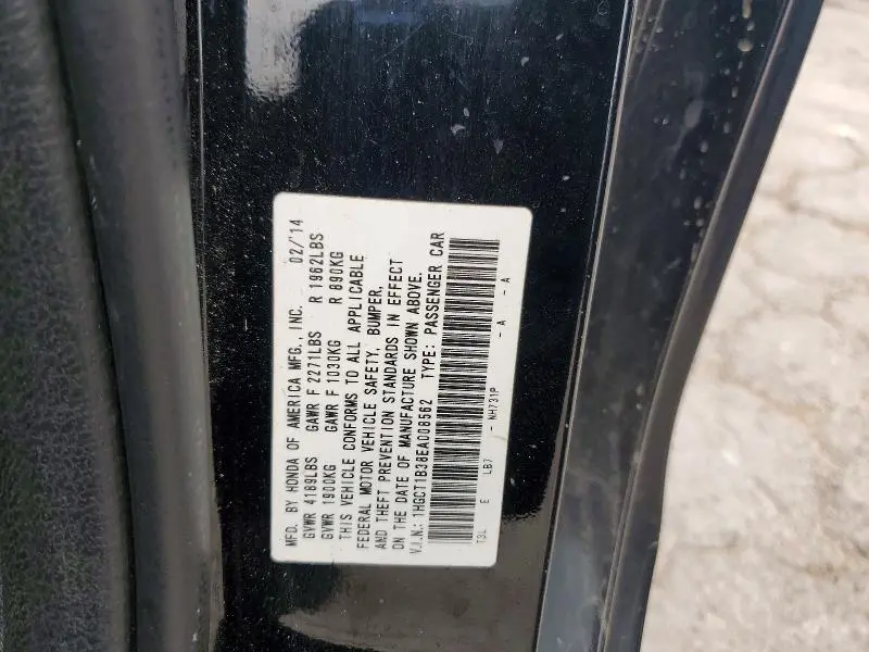 2014 HONDA ACCORD LX-S  