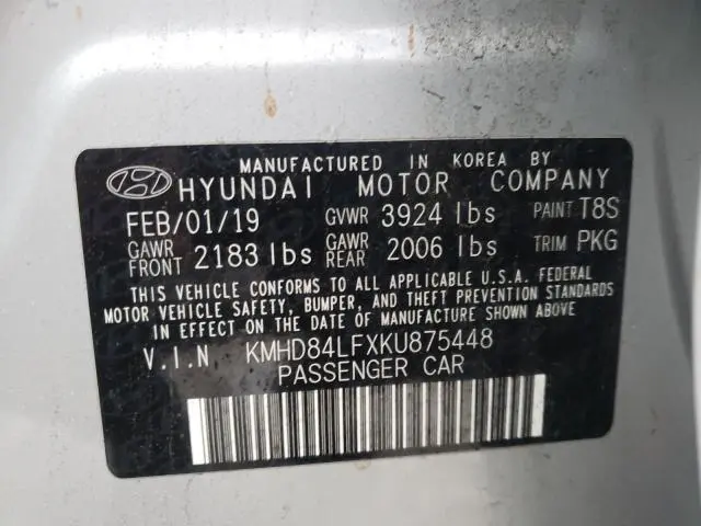 2019 HYUNDAI ELANTRA SEL