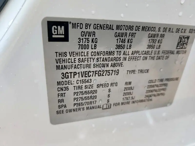 2015 GMC SIERRA C1500 SLT  