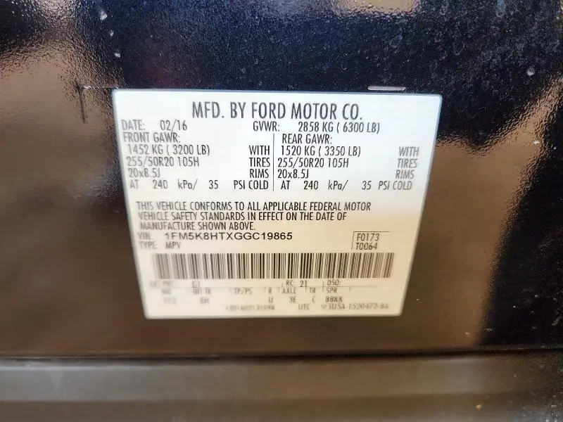 2016 FORD EXPLORER PLATINUM  