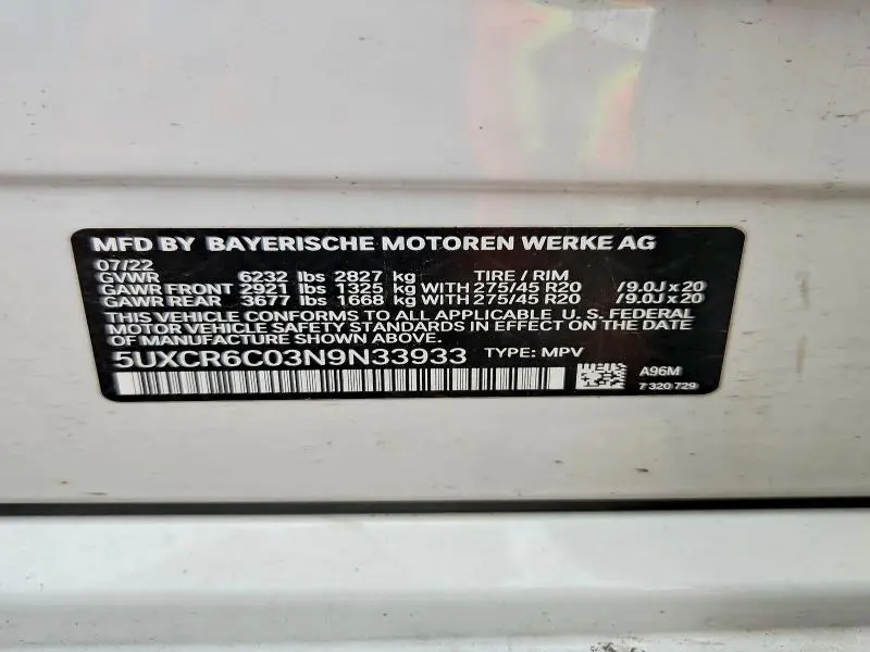 2022 BMW X5 XDRIVE40I  