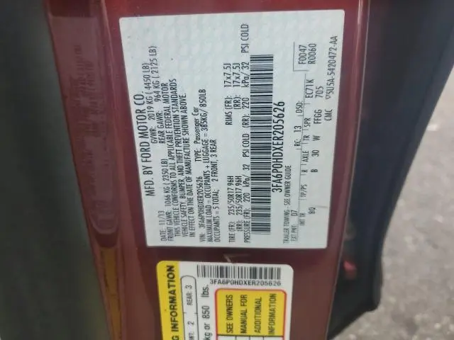 2014 FORD FUSION SE  
