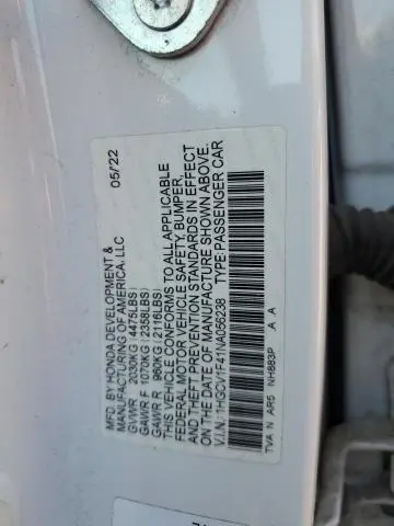 2022 HONDA ACCORD SPORT SE  