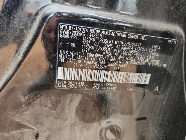 2014 TOYOTA RAV4 XLE  