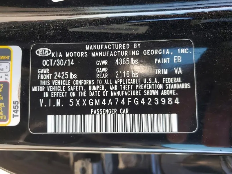 2015 KIA OPTIMA LX  